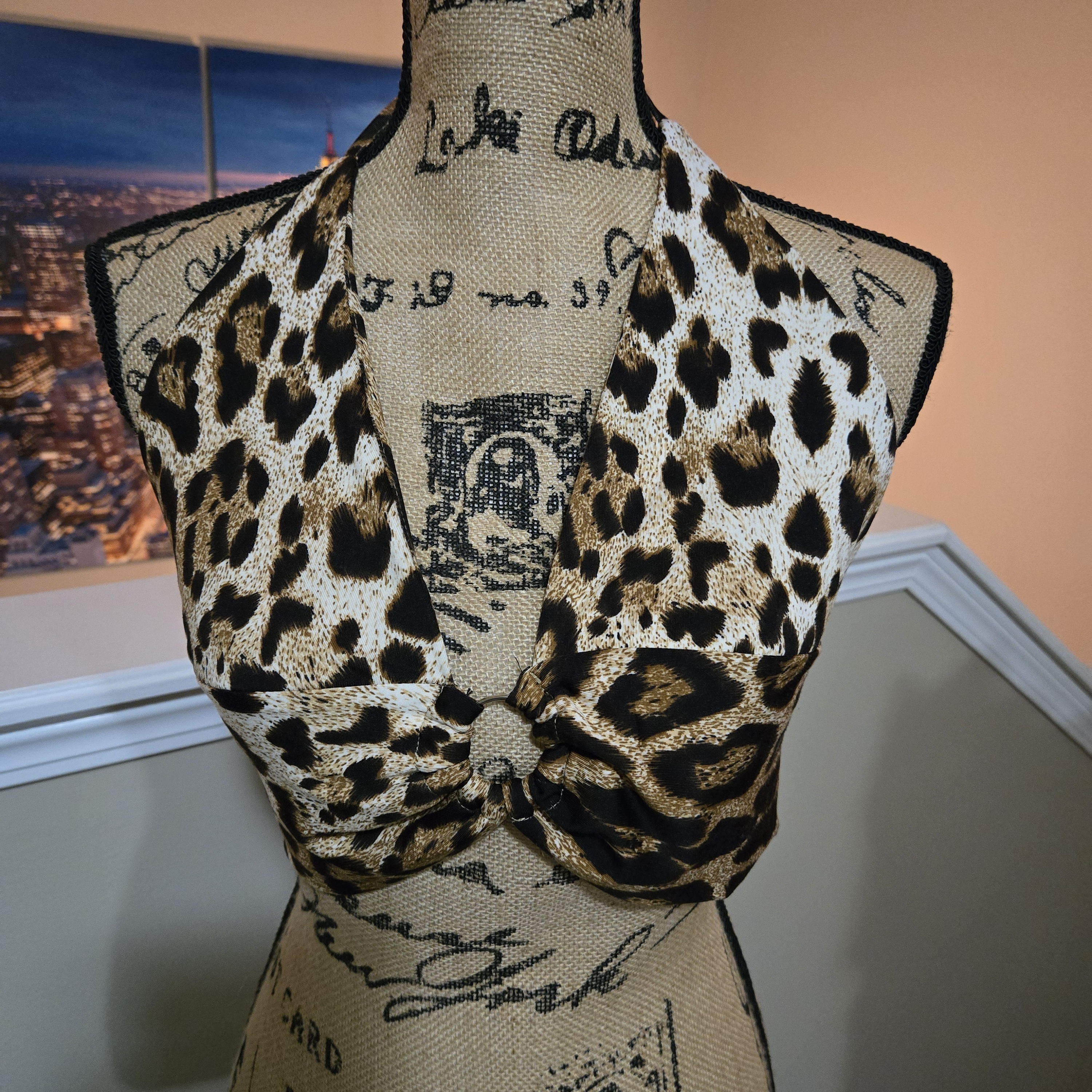 Romwe Leopard Print Halter Top